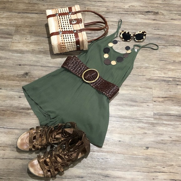 Forever 21 Pants - Forever 21 Olive Green Romper Size M